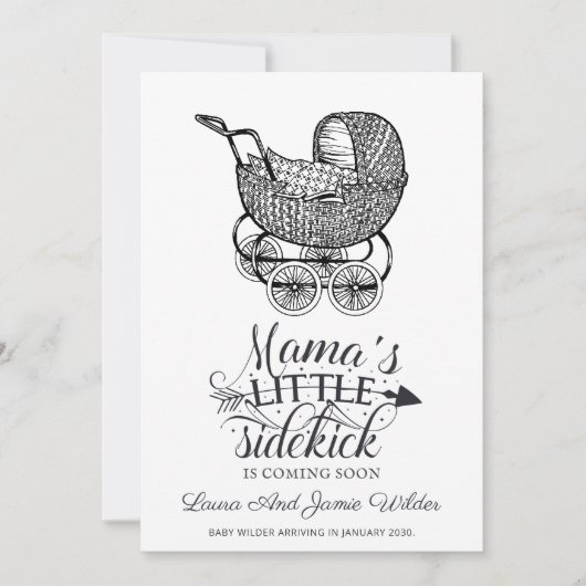 タイポグラフィ妊娠告知 案内状 (正面)