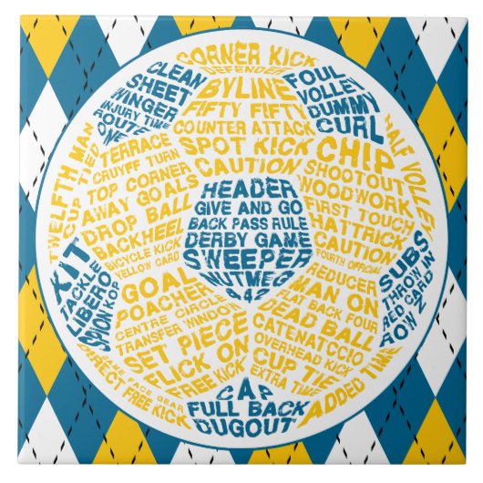 タイポグラフィ式サッカーボール タイル (正面)