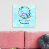 タイポグラフィ引用文と水の色ウルフボホスタイル キャンバスプリント (インサイチュ (リビング))