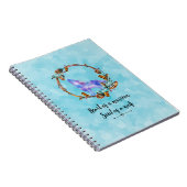 タイポグラフィ引用文と水の色ウルフボホスタイル ノートブック (右側)