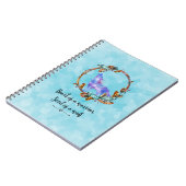 タイポグラフィ引用文と水の色ウルフボホスタイル ノートブック (左側)