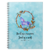 タイポグラフィ引用文と水の色ウルフボホスタイル ノートブック (正面)