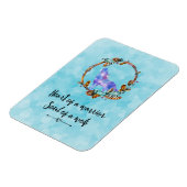 タイポグラフィ引用文と水の色ウルフボホスタイル マグネット (左側)