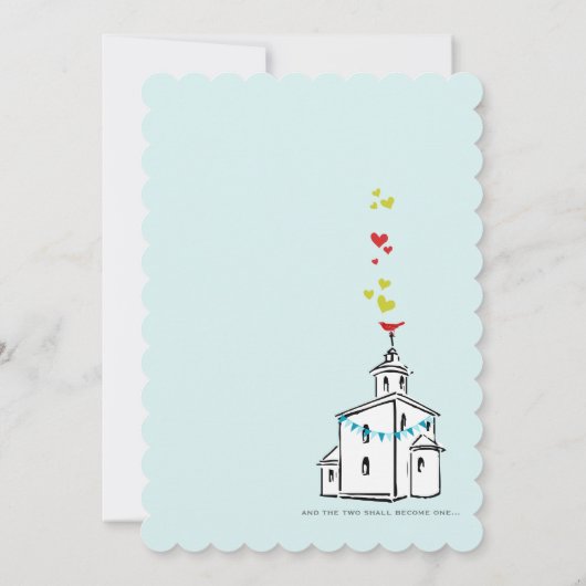 タイポグラフィ引用文チャペル結婚ズに行く 招待状 (裏面)