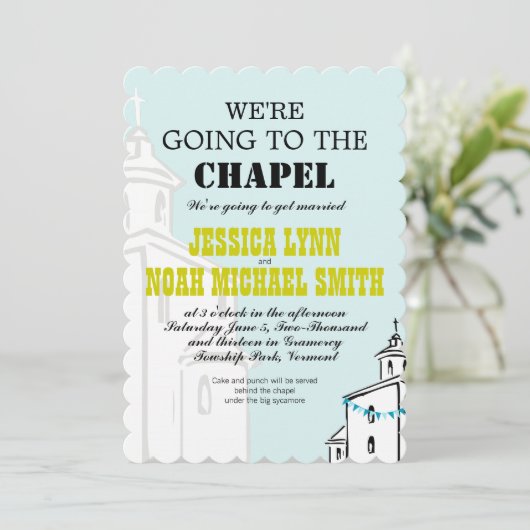 タイポグラフィ引用文チャペル結婚ズに行く 招待状 (スタンド正面)