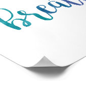 タイポグラフィ引用文息やる気を起こさせる水色 ポスター (角)