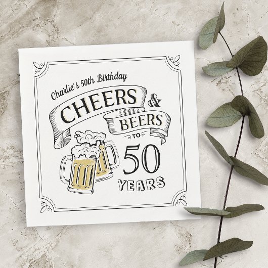 タイポグラフィ応援とビアーズエイジ誕生日 スタンダードカクテルナプキン