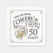 タイポグラフィ応援とビアーズエイジ誕生日 スタンダードカクテルナプキン (正面)
