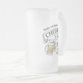 タイポグラフィ応援ズアンドビールズアニーエイジ誕生日 フロストグラスビールジョッキ (正面右)