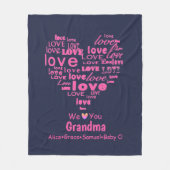 タイポグラフィ愛ハート"私達はパーソナライズな"愛します フリースブランケット (正面)