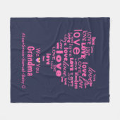 タイポグラフィ愛ハート"私達はパーソナライズな"愛します フリースブランケット (正面(横))