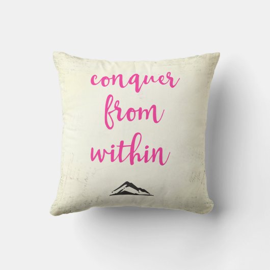 タイポグラフィ感動的引用文インサイドからの征服 クッション (裏面)