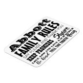 タイポグラフィ感動的引用文ライフファミリールール マグネット (左側)