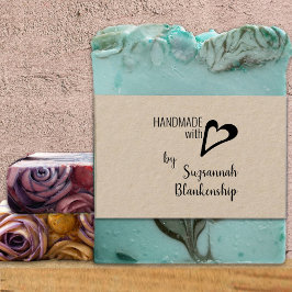 タイポグラフィ手作り名前をカスタムするハート概要 ラバースタンプ