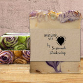 タイポグラフィ手作り名前をカスタムする水玉模様ハート ラバースタンプ