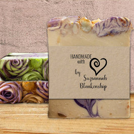 タイポグラフィ手作り名前をカスタムする脂肪巻きハート ラバースタンプ