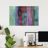 タイポグラフィ抽象芸術数々の色の ポスター (ホームオフィス)