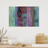 タイポグラフィ抽象芸術数々の色の ポスター (キッチン)