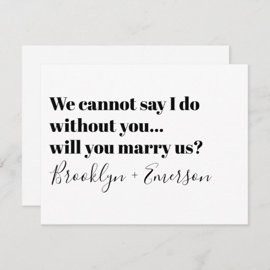 タイポグラフィ政府提案書の提出 招待状 (正面/裏面)