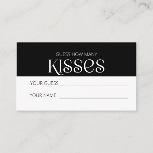 タイポグラフィ数を推測するキスブライダルゲーム エンクロージャーカード (正面)