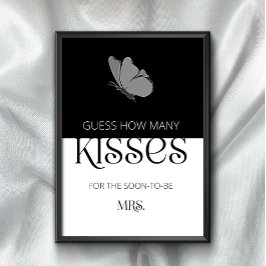 タイポグラフィ数を推測するキスブライダルゲーム ポスター