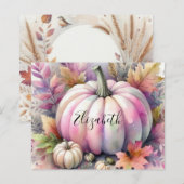 タイポグラフィ文字秋カボチャ水彩 (正面/裏面)