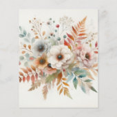 タイポグラフィ文字紅葉と花の水色 (裏面)