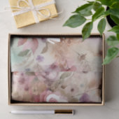 タイポグラフィ文字紅葉と花の水色 薄葉紙 (ギフト)