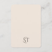 タイポグラフィ曲線ベージュ結婚詳細 エンクロージャーカード (裏面)