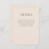 タイポグラフィ曲線ベージュ結婚詳細 エンクロージャーカード (正面/裏面)