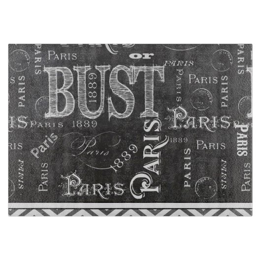 タイポグラフィ書道パリフランスエッフェルタワー カッティングボード (正面)