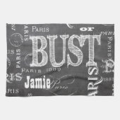 タイポグラフィ書道パリフランスエッフェルタワー キッチンタオル (横)