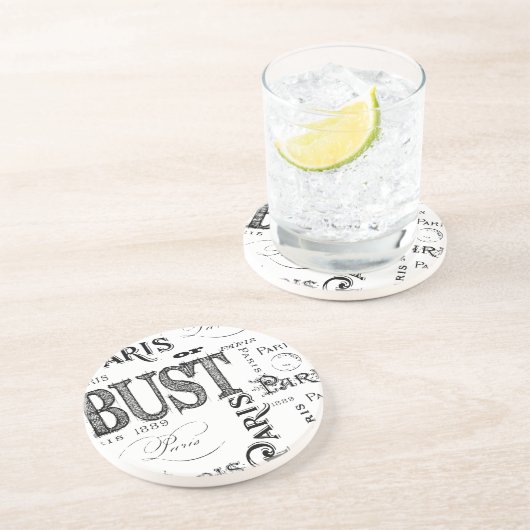 タイポグラフィ書道パリフランスエッフェルタワー コースター (側面)