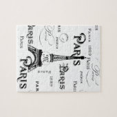 タイポグラフィ書道パリフランスエッフェルタワー ジグソーパズル (横)