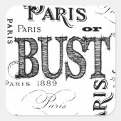 タイポグラフィ書道パリフランスエッフェルタワー スクエアシール (正面)