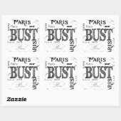 タイポグラフィ書道パリフランスエッフェルタワー スクエアシール (シート)