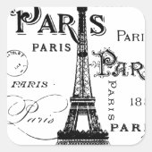 タイポグラフィ書道パリフランスエッフェルタワー スクエアシール (正面)