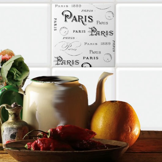 タイポグラフィ書道パリフランスエッフェルタワー タイル