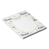 タイポグラフィ書道パリフランスエッフェルタワー ノートパッド (アングル)