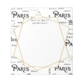 タイポグラフィ書道パリフランスエッフェルタワー ノートパッド (正面)