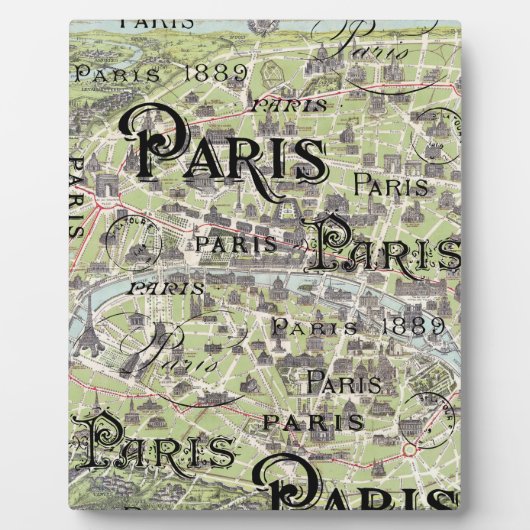 タイポグラフィ書道パリフランスエッフェルタワー フォトプラーク (正面)