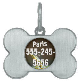 タイポグラフィ書道パリフランスエッフェルタワー ペットネームタグ