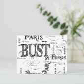 タイポグラフィ書道パリフランスエッフェルタワー ポストカード (スタンド正面)