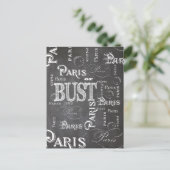 タイポグラフィ書道パリフランスエッフェルタワー ポストカード (スタンド正面)