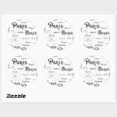 タイポグラフィ書道パリフランスエッフェルタワー ラウンドシール (シート)