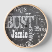 タイポグラフィ書道パリフランスエッフェルタワー 壁時計 (正面)