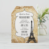 タイポグラフィ書道パリフランスエッフェルタワー 招待状 (スタンド正面)