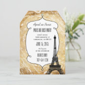 タイポグラフィ書道パリフランスエッフェルタワー 招待状 (スタンド正面)