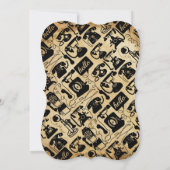 タイポグラフィ書道パリフランスエッフェルタワー 招待状 (裏面)