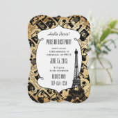 タイポグラフィ書道パリフランスエッフェルタワー 招待状 (スタンド正面)